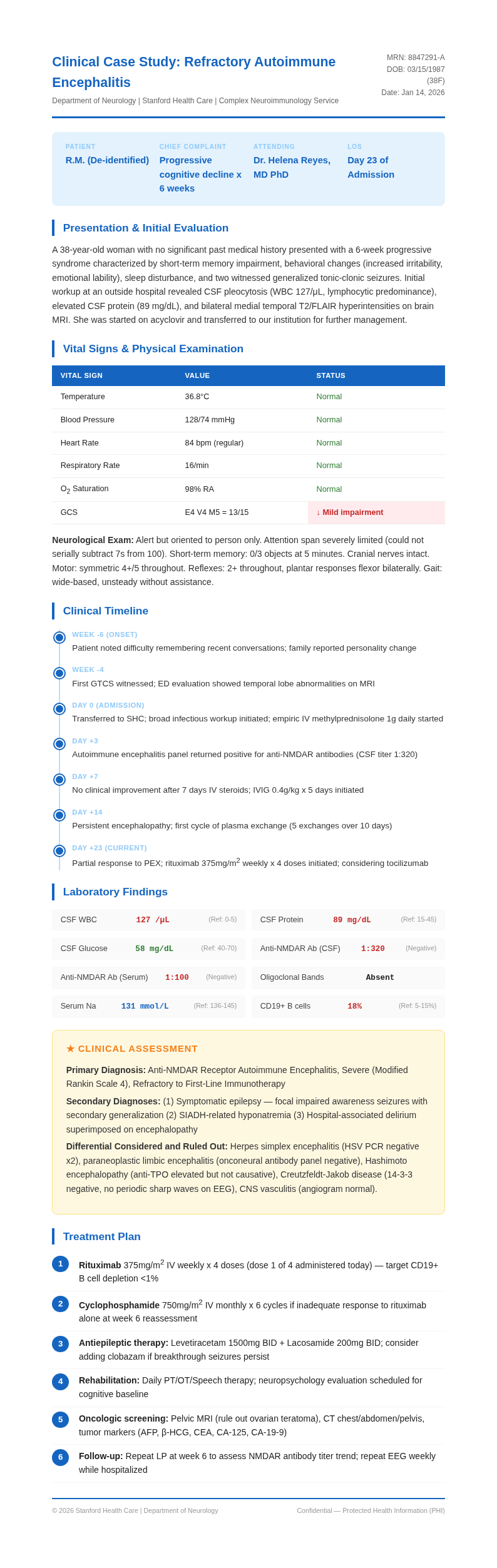 Medical report case study
